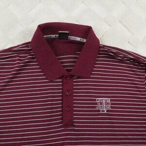 Under Armour Texas A&M Aggies Polo Shirt Mens 2XL Striped